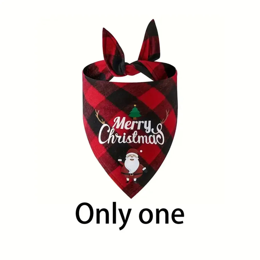 1 Christmas Pet Triangle Scarf Dog Bandanas Saliva Towel – 5 Colors