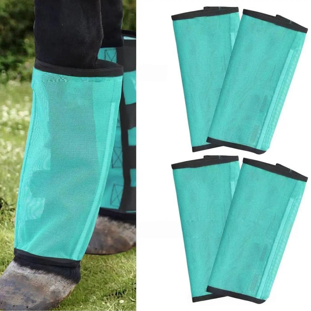 Mesh Mosquito Protective Leg Curved Design Horse Sports Boots, Breathable