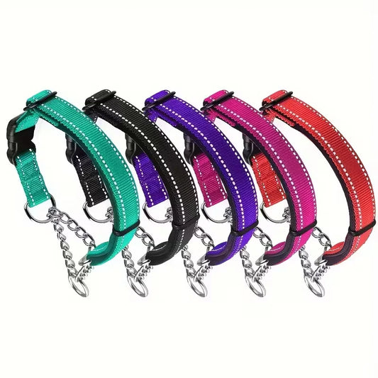 Padded Martingale Heavy Duty Dog Collar Stainless Steel Chain Soft