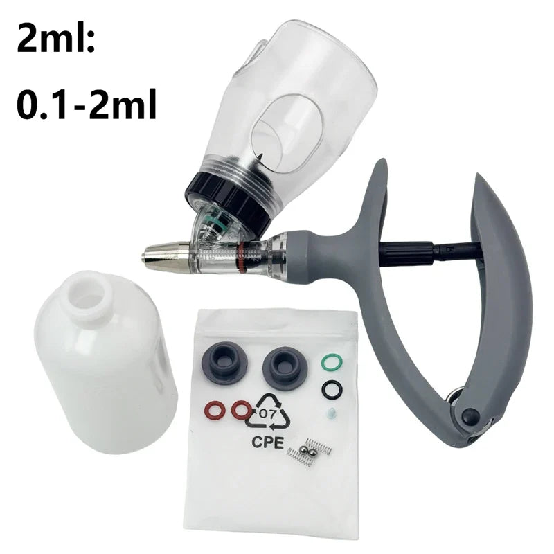 2 5ml Poultry Automatic Syringe with Vaccine Bottle, Adjustable