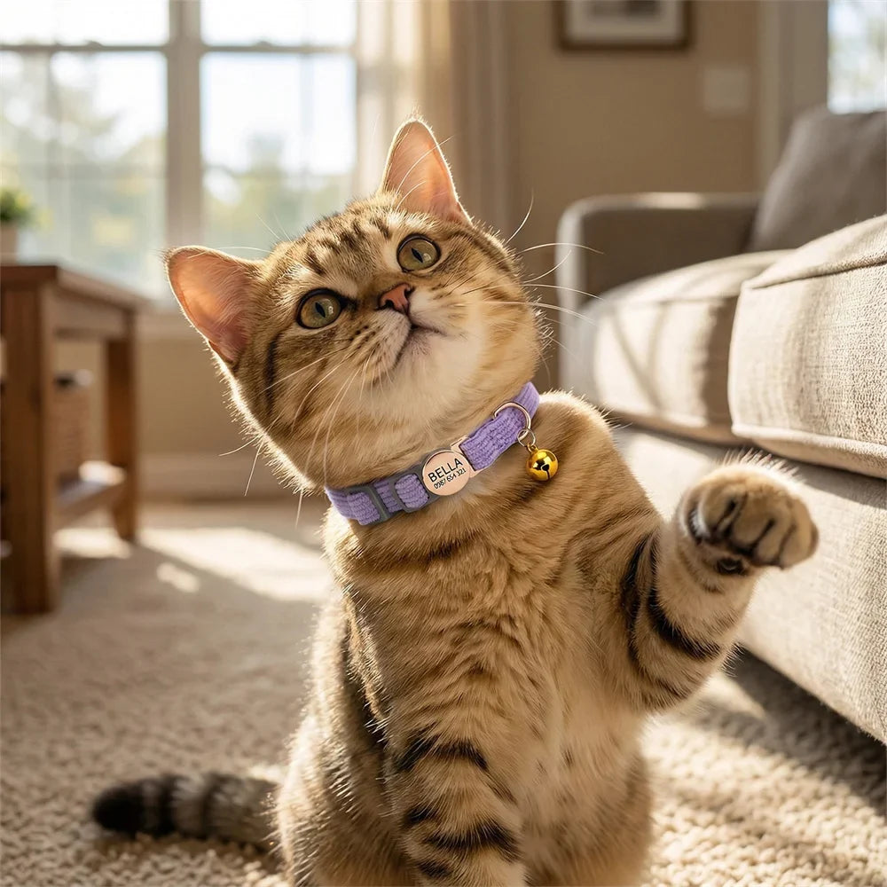 Personalized Engraved Cat Collar Adjustable - ProPawPet.com