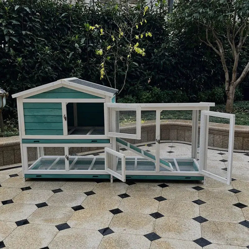 Waterproof Indoor Outdoor Wooden Rabbit Hutch, 2-Tier – Small Pet Supplies