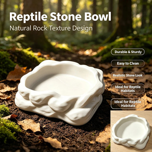 Simulated Stone-Shaped Bowl for Reptiles, - ProPawPet.com