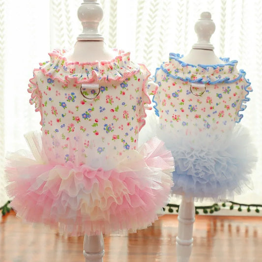 Puppy Floral Vest Summer Pet Princess Dress - ProPawPet.com