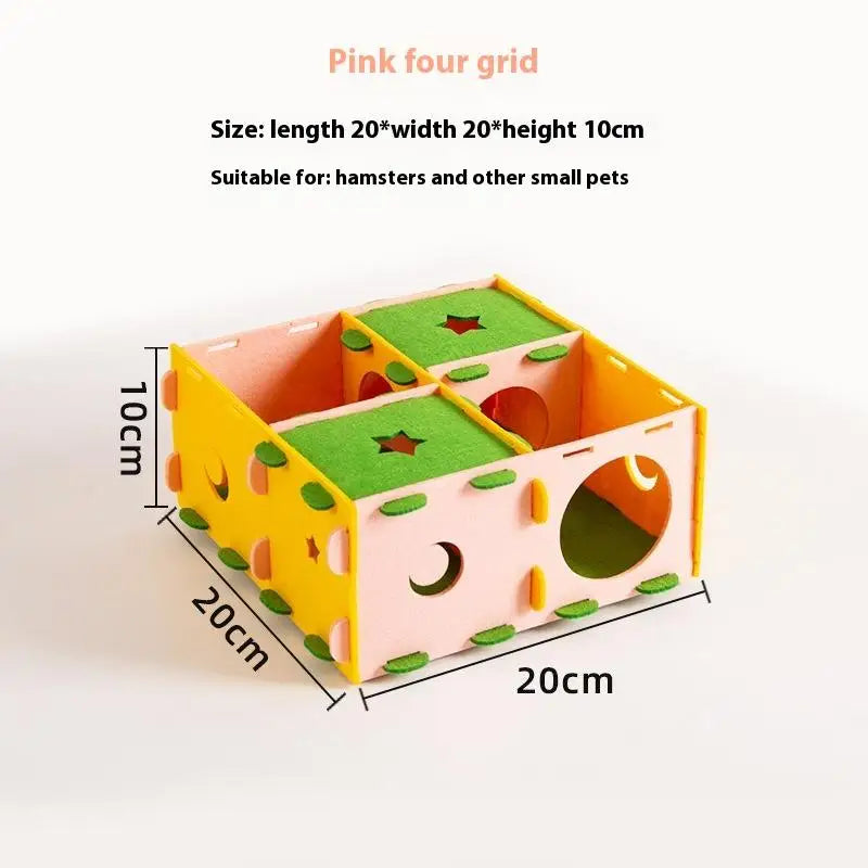 Cc11 Removable Felt Maze Hide Nest Hamster Passage Little Pet – 4 Colors