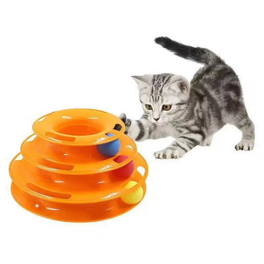 4 Levels Cat Toy Tower Turntable Roller - ProPawPet.com