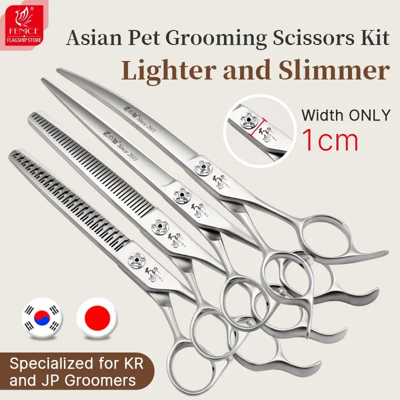 Fenice Slim Narrow Dog Grooming Scissors Set - ProPawPet.com