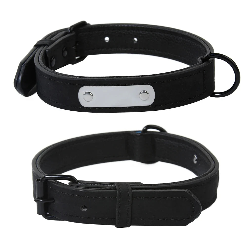 Custom Leather Dog Collar Leash Personalized - ProPawPet.com