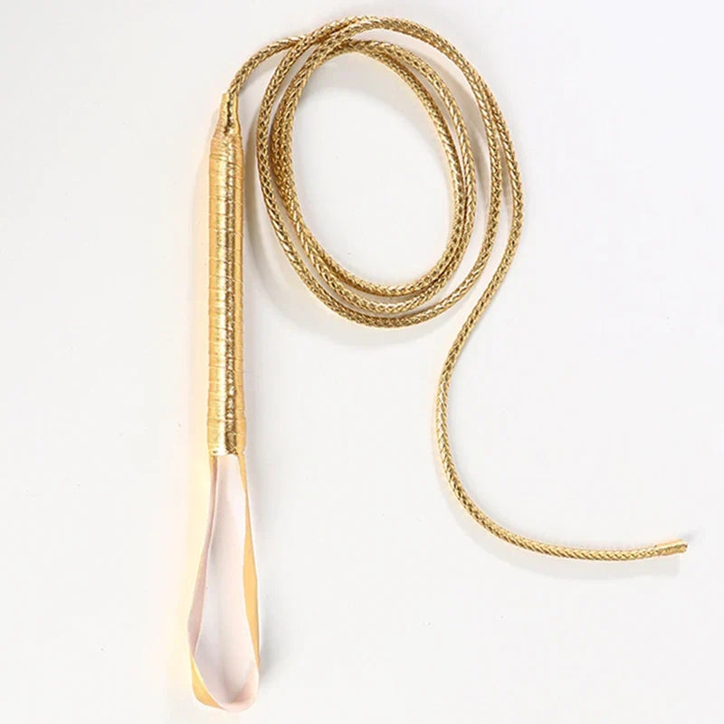 170CM Golden PU Leather Flogger Horse Riding - ProPawPet.com