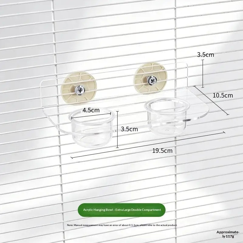Clear Acrylic Pet Feeder Bowl Cage – Bird Houses, Crates & Cages
