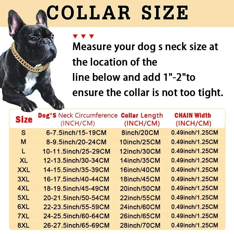1-3pcs Dog Chain Diamond Dog Collar Walking - ProPawPet.com
