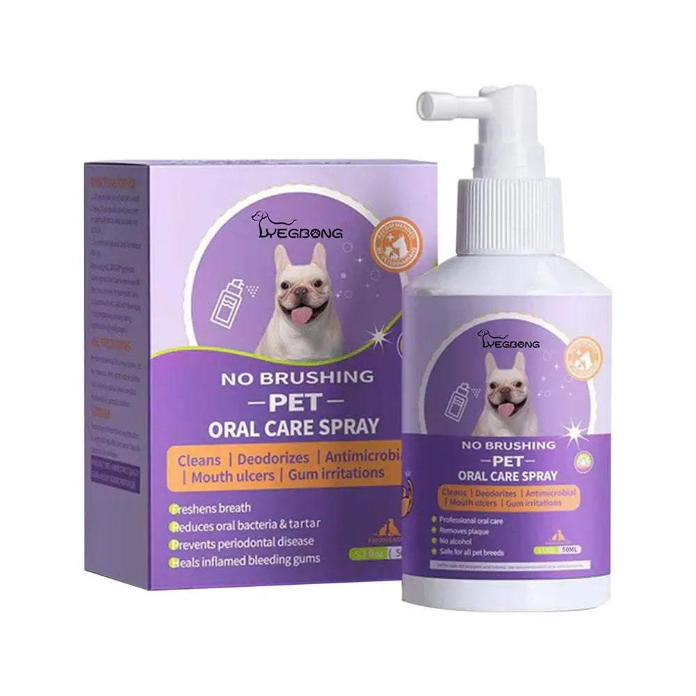 1- Portable Pet Teeth Cleaning Spray for Dogs & Cats Breath – Dog Supplies
