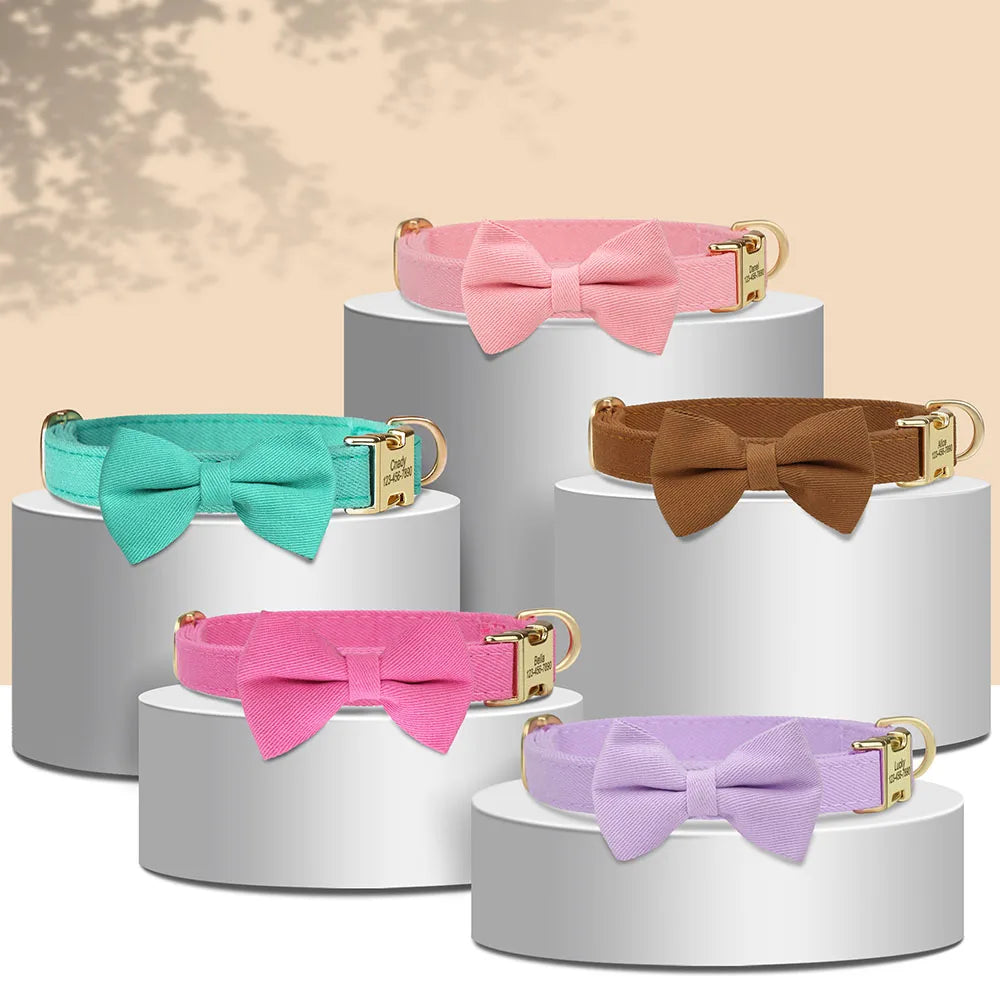 Personalized Dog Collar Cute Bowtie Dog - ProPawPet.com