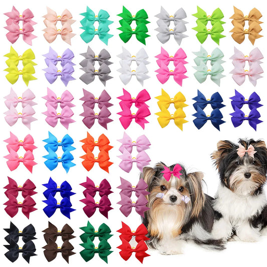 10/20/30PCS Dog Bows With Rubber Bands Candy - ProPawPet.com