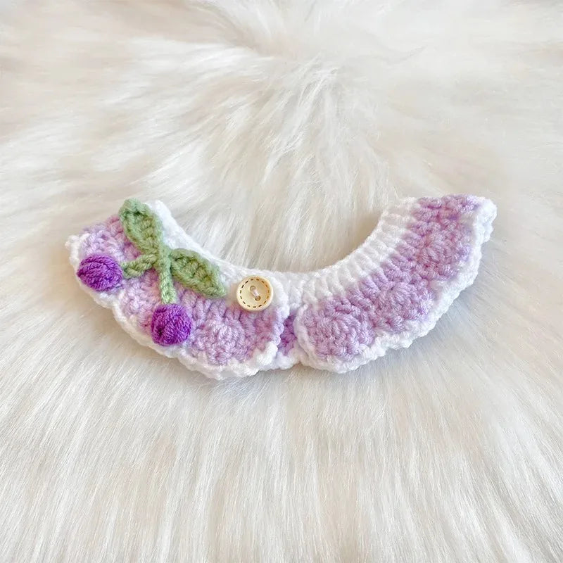 Crochet Pet Collar Cat Scarf Dog Scarf Cute - ProPawPet.com