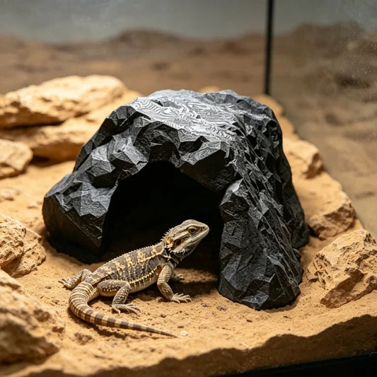 3D Printed Geometric Rock Reptile Hideout - ProPawPet.com