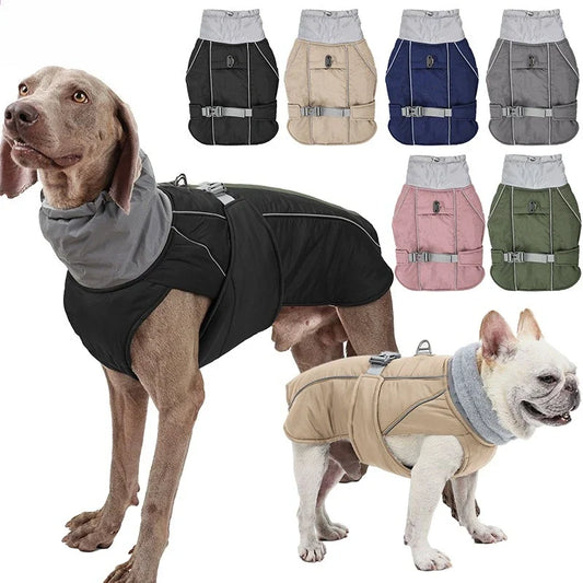 Dog Coat Winter Waterproof Windproof Reflective Thick Warm, Adjustable
