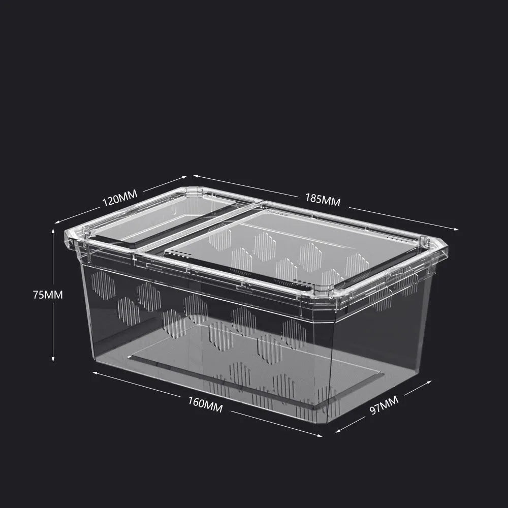 Transparent Reptile Tank Plastic Breathable Breeding Box – 2 Colors