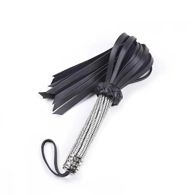 46cm Diamond Handle Black Genuine Leather - ProPawPet.com