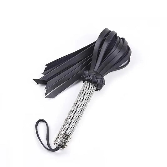 46cm Diamond Handle Black Genuine Leather - ProPawPet.com