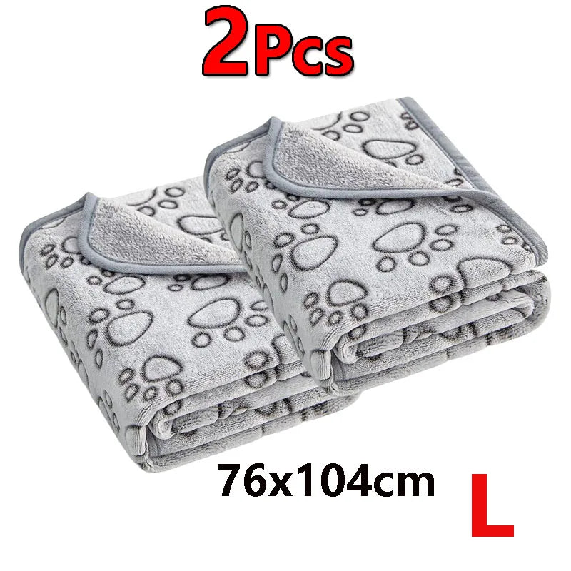 Premium Soft Dog Blanket Washable Cute Paw Print – 6 Colors
