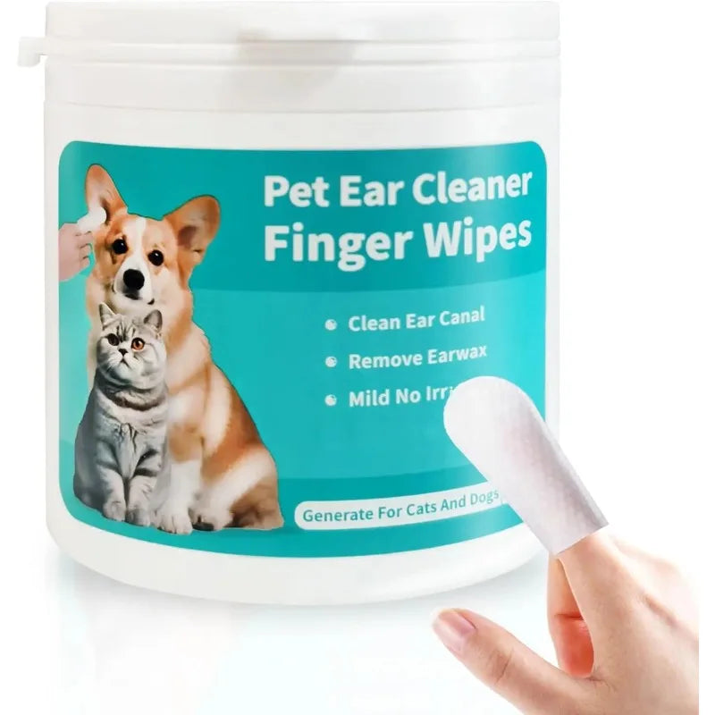 Pet Ear Wipes, Ear Cleaner Finger Wipes for - ProPawPet.com