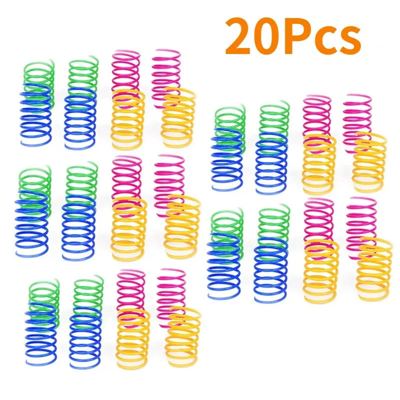 Durable Colorful Spiral Spring Cat Plaything Featuring a Highly Elastic