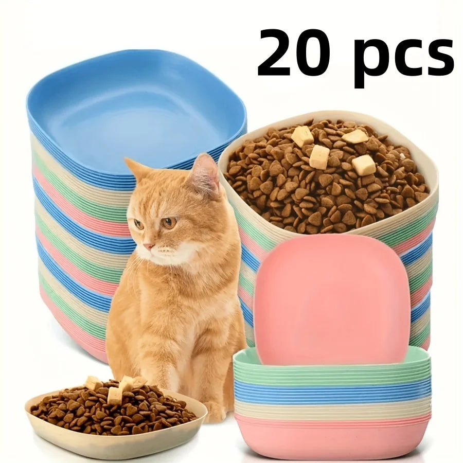 3 10 Non-slip Plastic Cat Bowls Set – Cat Supplies