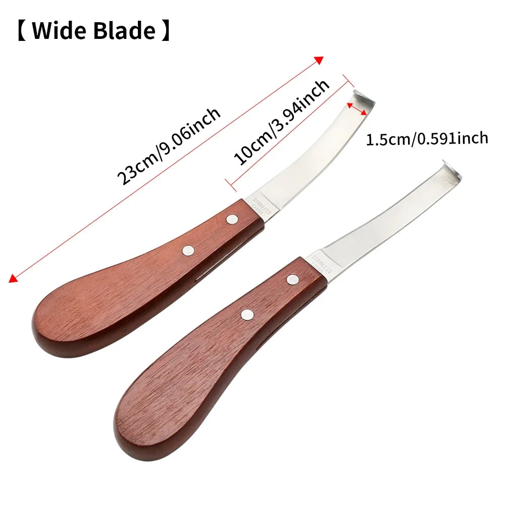 Wood Blade Hoof Trimming Knives Horse Stainless Steel Hook – 2 Colors