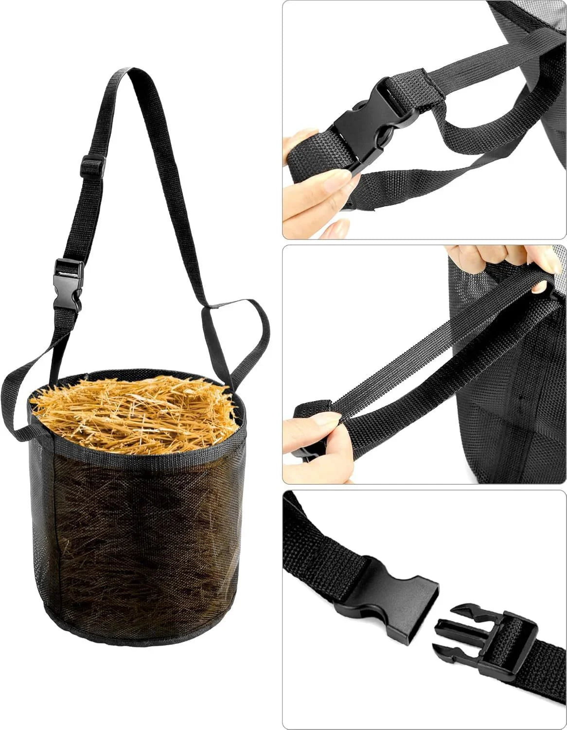 Horse hay feeding bag with adjustable neck, - ProPawPet.com