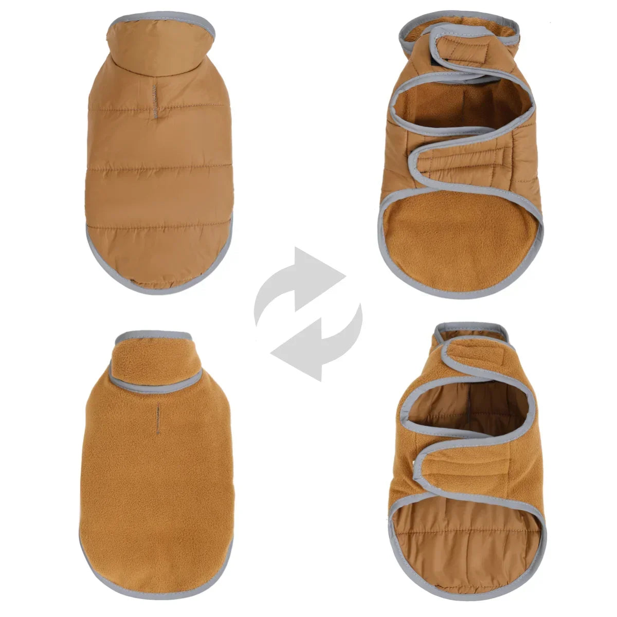 Reversible Dog Coat For Winter Fleece Warm - ProPawPet.com
