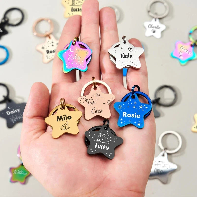 Personalized Star Pet ID Tag, Engraving - ProPawPet.com