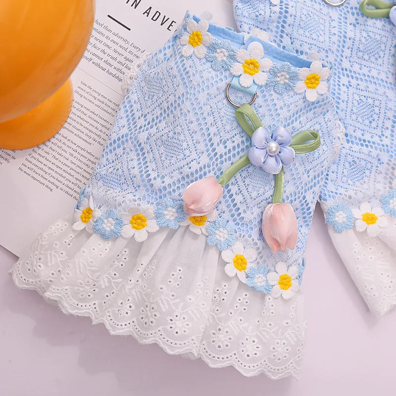 Summer Mesh Dog Dress Breathable Mesh Lace - ProPawPet.com