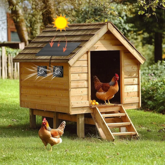10W Solar Panel Exhaust Fan Chicken Coop Dog - ProPawPet.com