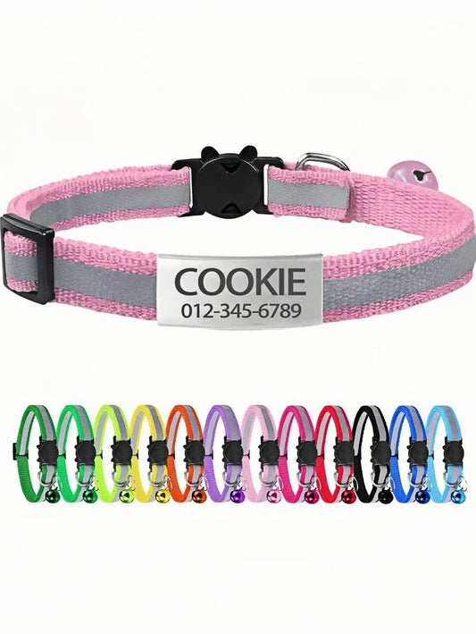 13 Colors Custom Engraved Reflective Cat - ProPawPet.com