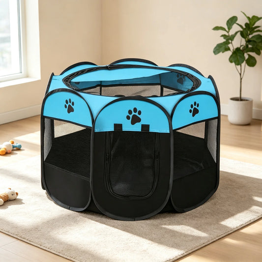 Foldable Octagonal Pet Playpen Breathable Mesh Portable