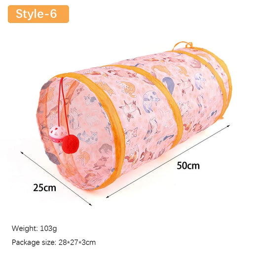 Cartoon Polyester+Steel Wire Cat Tunnel Tube - ProPawPet.com