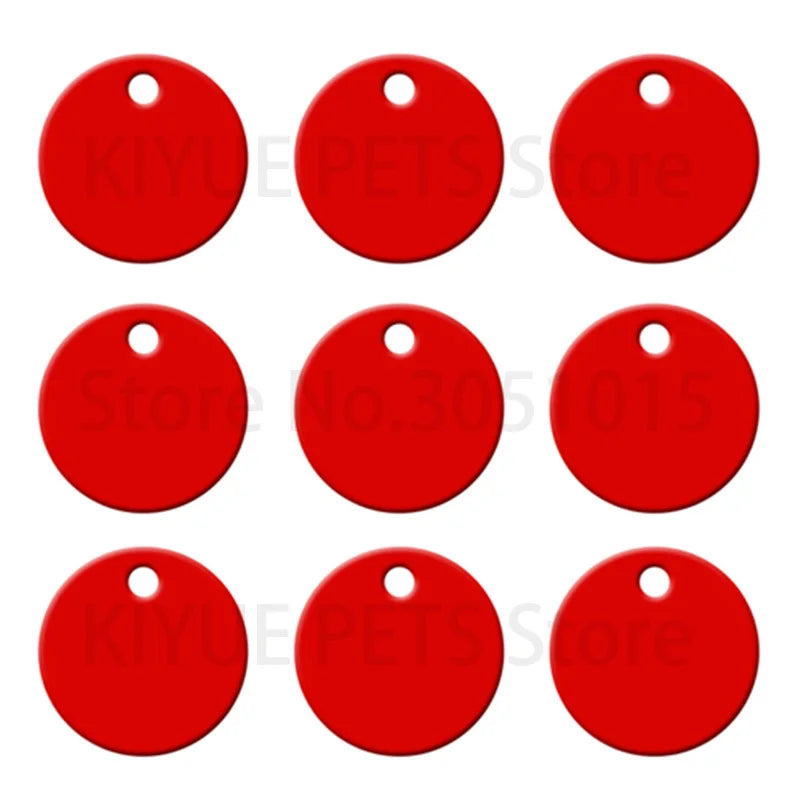 20Pcs Round Shape Aluminum Pet ID Tag 2 - ProPawPet.com