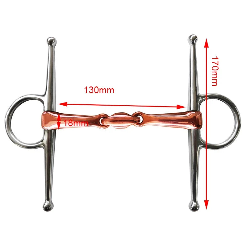 125 127 130 135mm Stainless Steel Full Cheek Bit Horse Gag – 6 Colors