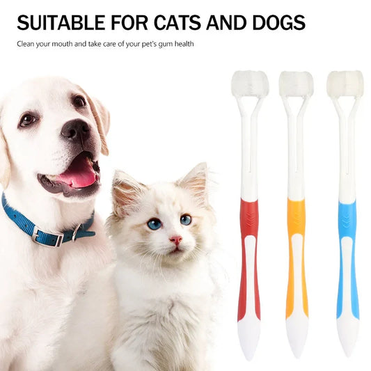 3 Sided Soft Dog Teeth Brush Head Toothbrush - ProPawPet.com
