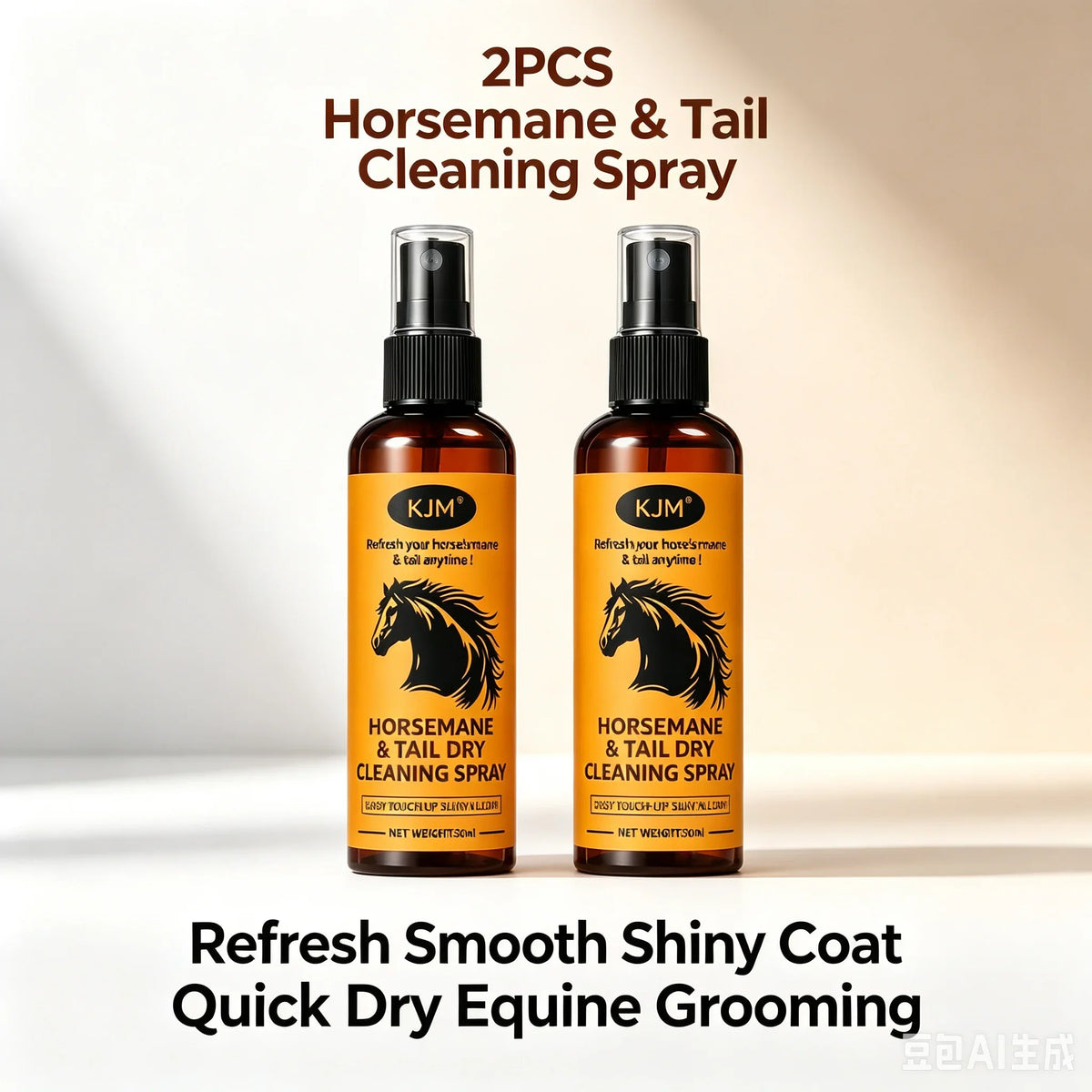 KJM Horse Mane Tail Detangling Spray, Soft