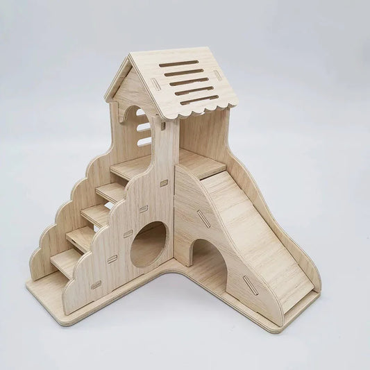 Hamster Solid Wood Small House Villa Nest - ProPawPet.com