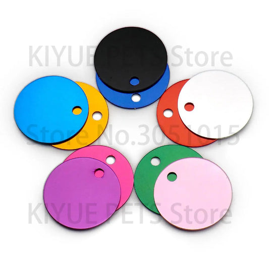 20Pcs Round Shape Aluminum Pet ID Tag 2 - ProPawPet.com