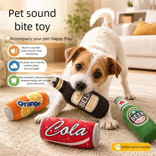 Realistic Beer Bottle Shaped Squeaking Dog - ProPawPet.com