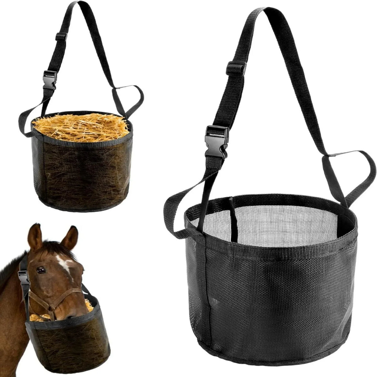 Horse Hay Feeding Bags Adjustable Neck - ProPawPet.com