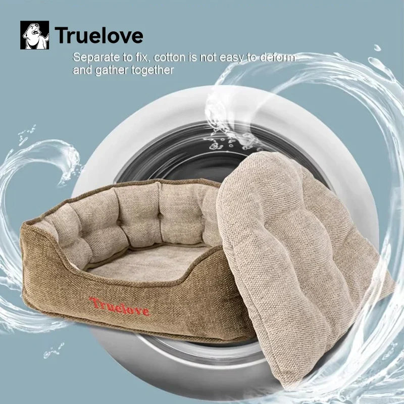 Truelove Washable Plush Dog Bed Round Pet - ProPawPet.com