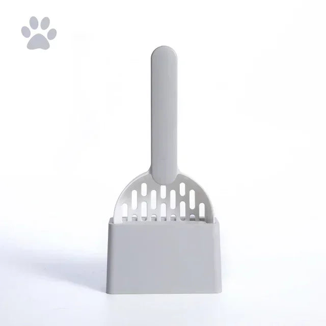 Cat Litter Scoop Set with Base Long Handle Clashing Poop Tool – 5 Colors