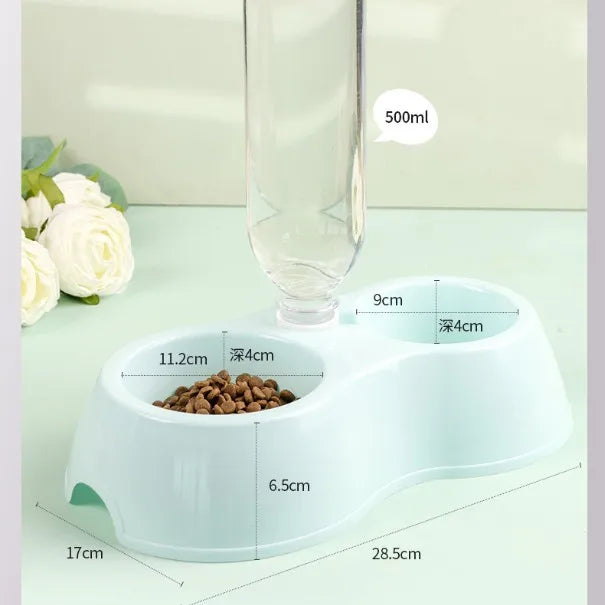 Pet Double Bowl Plastic Cat Dog Food Bowl - ProPawPet.com