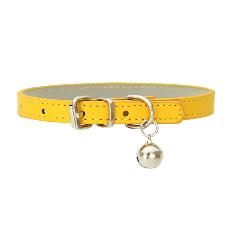 Cute Cat Collar Solid Faux Leather - ProPawPet.com