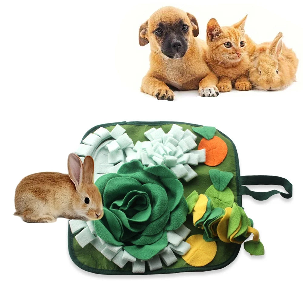 Rabbit Pet Snuffle Mat for Small Animals Dogs Puzzle Plaything